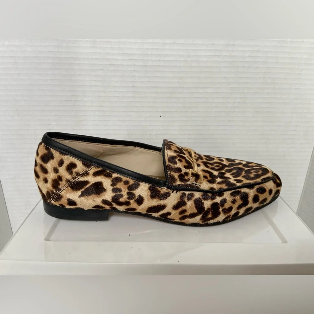 Sam Edelman Calf Hair Flats Womens Shoes Loafers Brown Leopard Cheetah Sz 5.5 - Picture 7 of 11